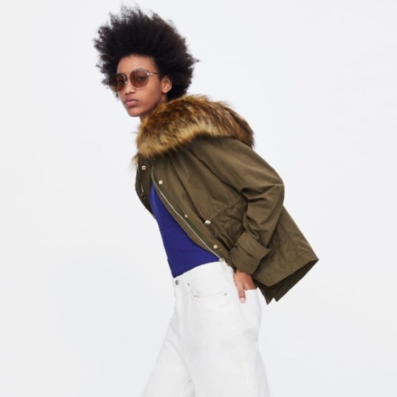 ZARA Short Hooded Parka - Picture 1 of 8